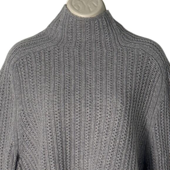 NWOT Madewell Pointelle Stitch Mockneck Sweater in Heather Pewter Gray XXS - Picture 10 of 12